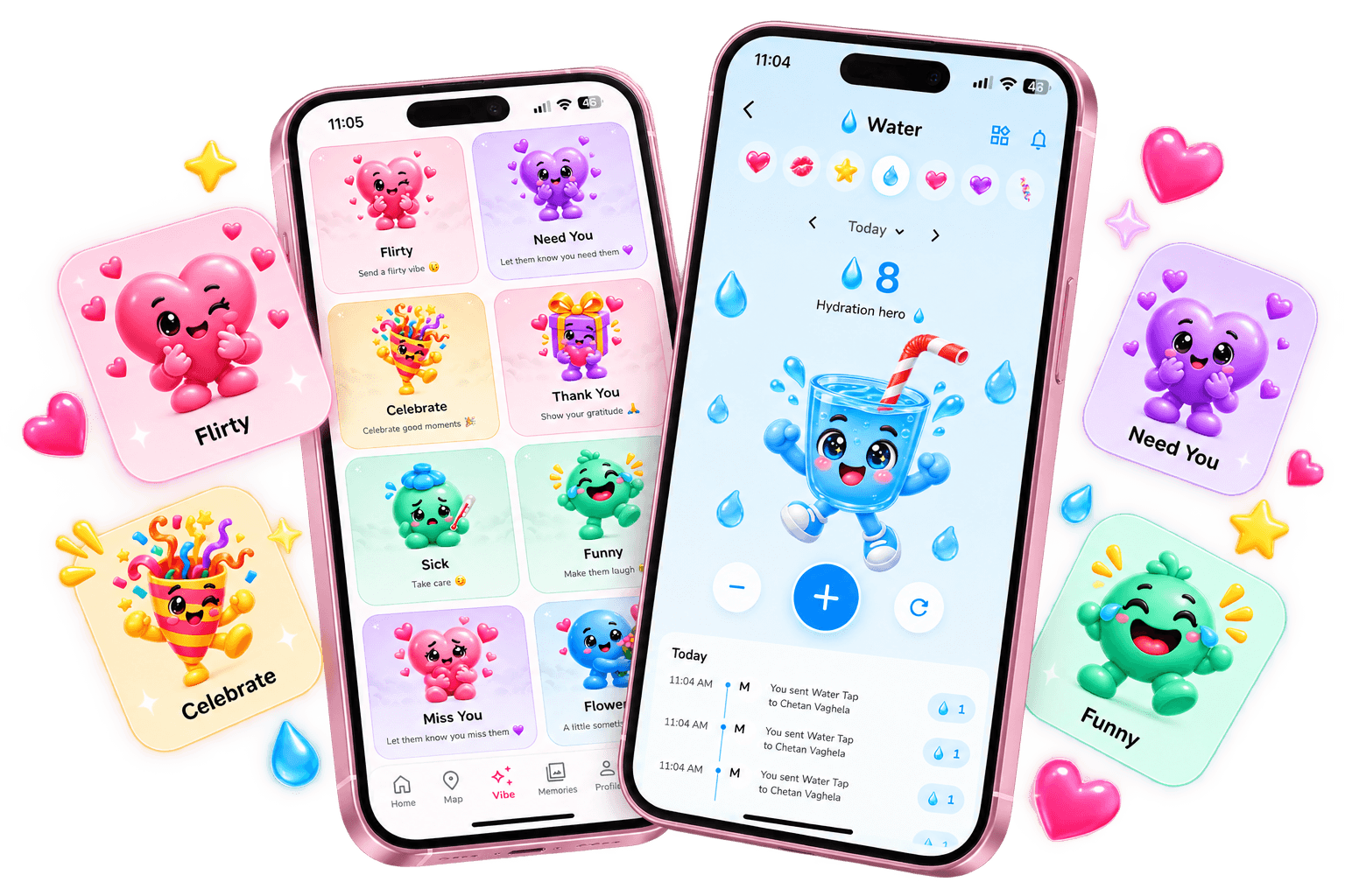 Lovelle Vibe artwork showing app screens with Vibe cards and a selected Vibe detail