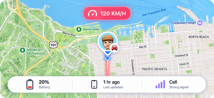 Lovelle live location status preview